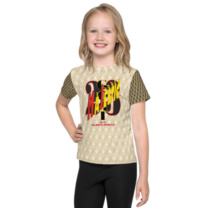 MAJESTIC SIX(6) tm (MJ's G.O.A.T) Unisex Kids crew neck t-shirt. Kids/Youth (White+New Orleans with Black and New Orleans sleeves). Free shipping available to customers from the UK and Europe. Free shipping also to the USA (£100 minimum spend).