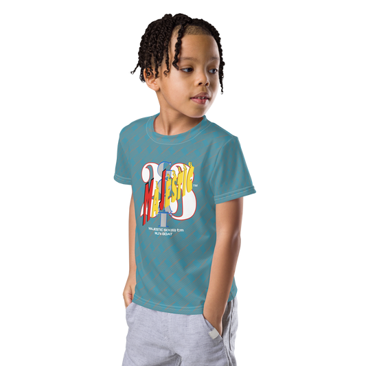 MAJESTIC SIX(6) tm (MJ's G.O.A.T) Unisex Kids crew neck t-shirt. Kids/Youth (Gothic+Blue).