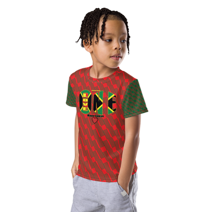 LOA's (love one another) Unisex kids crew neck t-shirt (Alizarin+Jewel). Kids (Sizes 2T - 7).