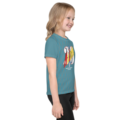 MAJESTIC SIX(6) tm (MJ's G.O.A.T) Unisex Kids crew neck t-shirt. Kids/Youth (Gothic+Blue).