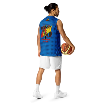 MAJESTIC SIX(6) tm Unisex Basketball Jersey (MJ's GOAT) - dark cerulean + navy blue)