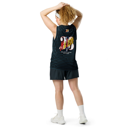 MAJESTIC SIX(6) tm Unisex Basketball Jersey (MJ's GOAT). Sherpa blue+Black