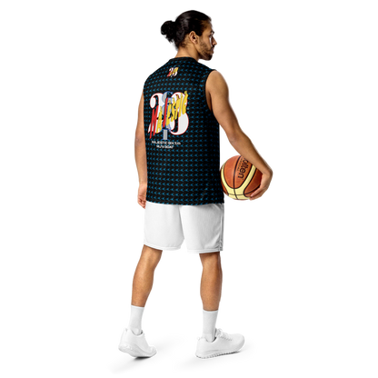 MAJESTIC SIX(6) tm Unisex Basketball Jersey (MJ's GOAT). Sherpa blue+Black