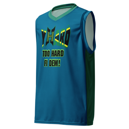 YHARD® "TOO HARD FI DEM" Recycled unisex basketball jersey