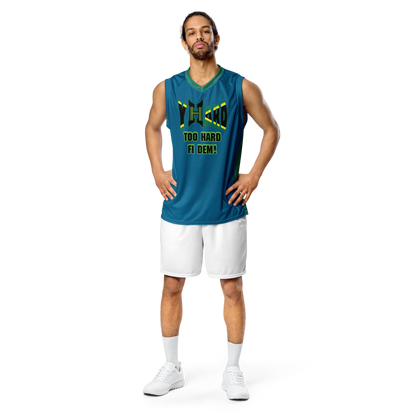 YHARD® "TOO HARD FI DEM" Recycled unisex basketball jersey