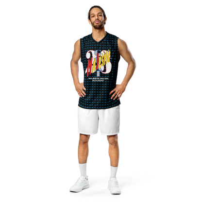 MAJESTIC SIX(6) tm Unisex Basketball Jersey (MJ's GOAT). Sherpa blue+Black