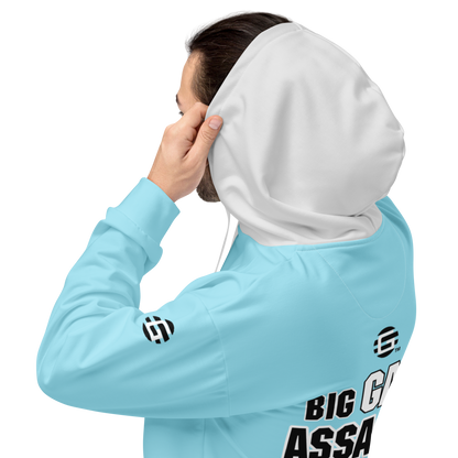 BIG GAME ASSASSIN ® (B.G.A.) Unisex Hoodie. Blizzard blue+Whisper