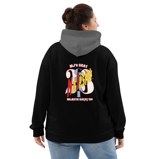 MAJESTIC SIX(6) tm (MJ's GOAT) Unisex Hoodie. Black+Zambezi