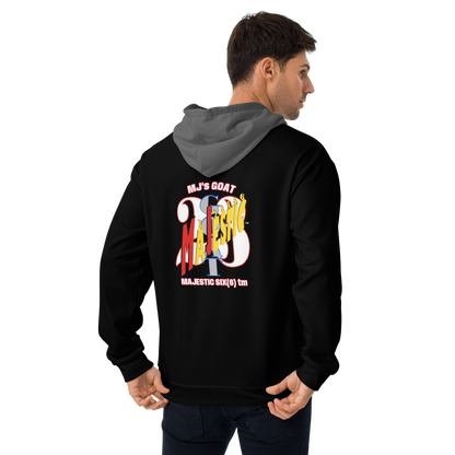 MAJESTIC SIX(6) tm (MJ's GOAT) Unisex Hoodie. Black+Zambezi