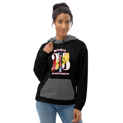 MAJESTIC SIX(6) tm (MJ's GOAT) Unisex Hoodie. Black+Zambezi