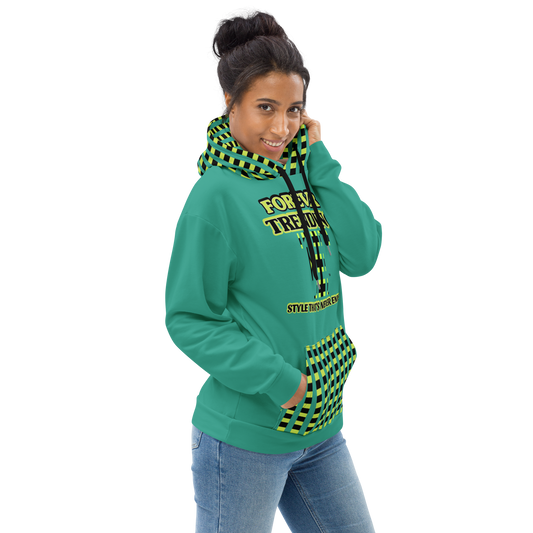 FOREVER TRENDING (FT) Unisex Hoodie (Niagara, Mindaro, Black pocket and hood)