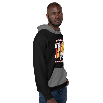 MAJESTIC SIX(6) tm (MJ's GOAT) Unisex Hoodie. Black+Zambezi