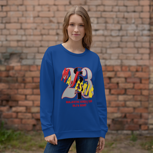 MAJESTIC SIX(6) tm Unisex Sweatshirt (MJ's GOAT). NAVY BLUE