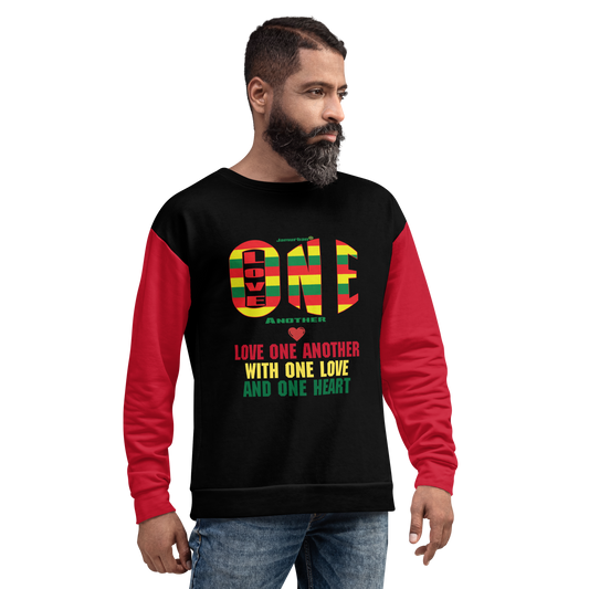 LOA's (Love one Another) Unisex Sweatshirt (black+red)