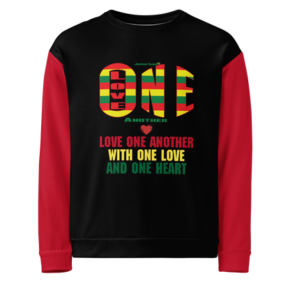 LOA's (Love one Another) Unisex Sweatshirt (black+red)