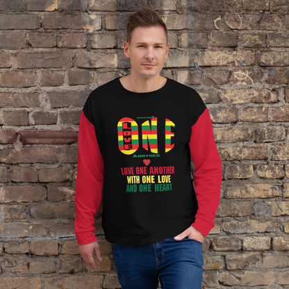 LOA's (Love one Another) Unisex Sweatshirt (black+red)