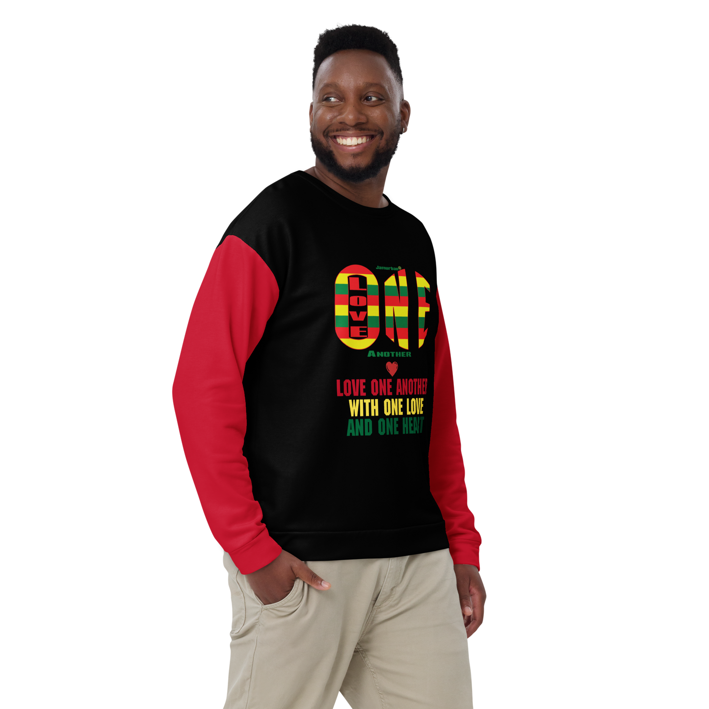LOA's (Love one Another) Unisex Sweatshirt (black+red)