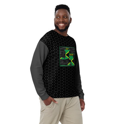 JA's (just awesome) Unisex Sweatshirt. Black+Eclipse