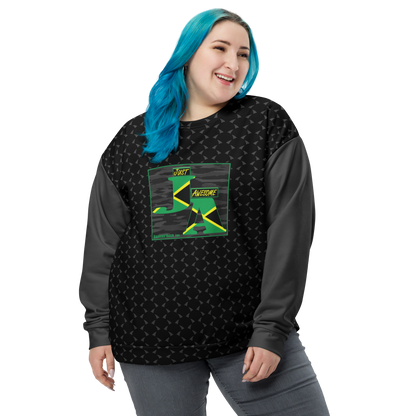 JA's (just awesome) Unisex Sweatshirt. Black+Eclipse