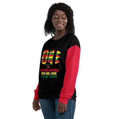 LOA's (Love one Another) Unisex Sweatshirt (black+red)