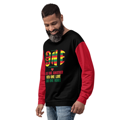 LOA's (Love one Another) Unisex Sweatshirt (black+red)