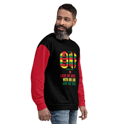 LOA's (Love one Another) Unisex Sweatshirt (black+red)