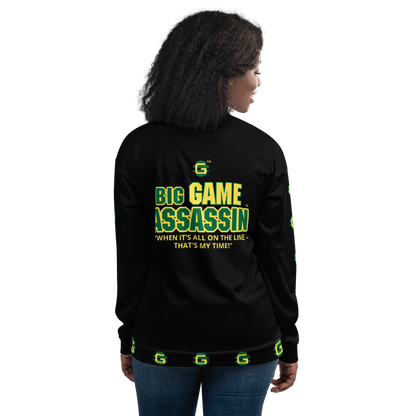 BIG GAME ASSASSIN ® Lightweight Unisex Bomber Jacket (Black).