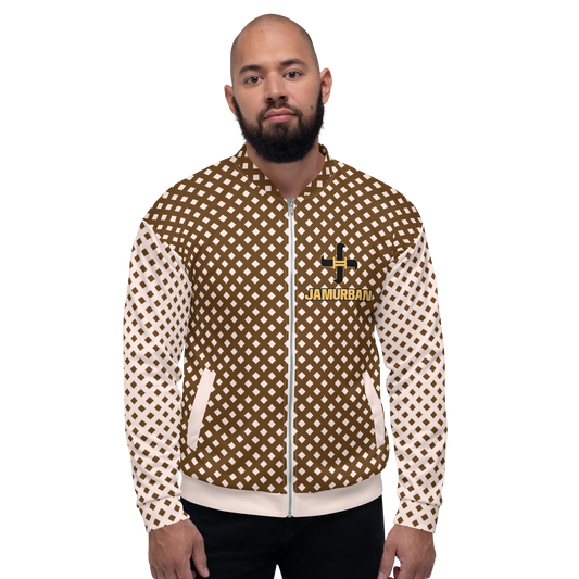 JAMURBAN Unisex Bomber Jacket ( HARVEST GOLD+BROWN )