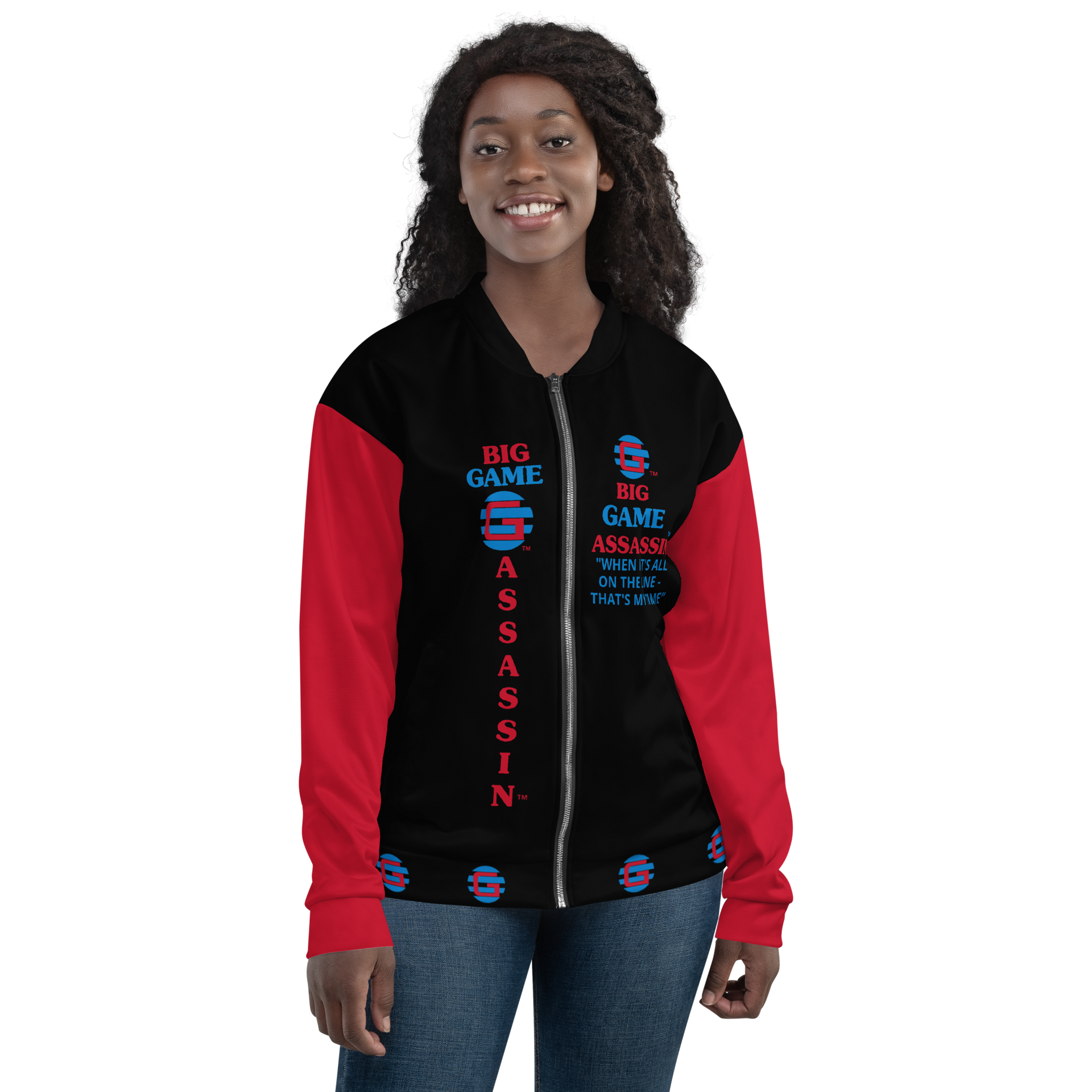 激安の BIG GAME ASSASSIN ® Lightweight Unisex Bomber Jacket (Black+Red) ジャケット・アウター