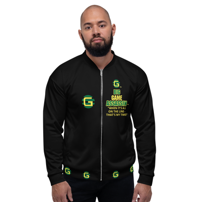 BIG GAME ASSASSIN ® Lightweight Unisex Bomber Jacket (Black).