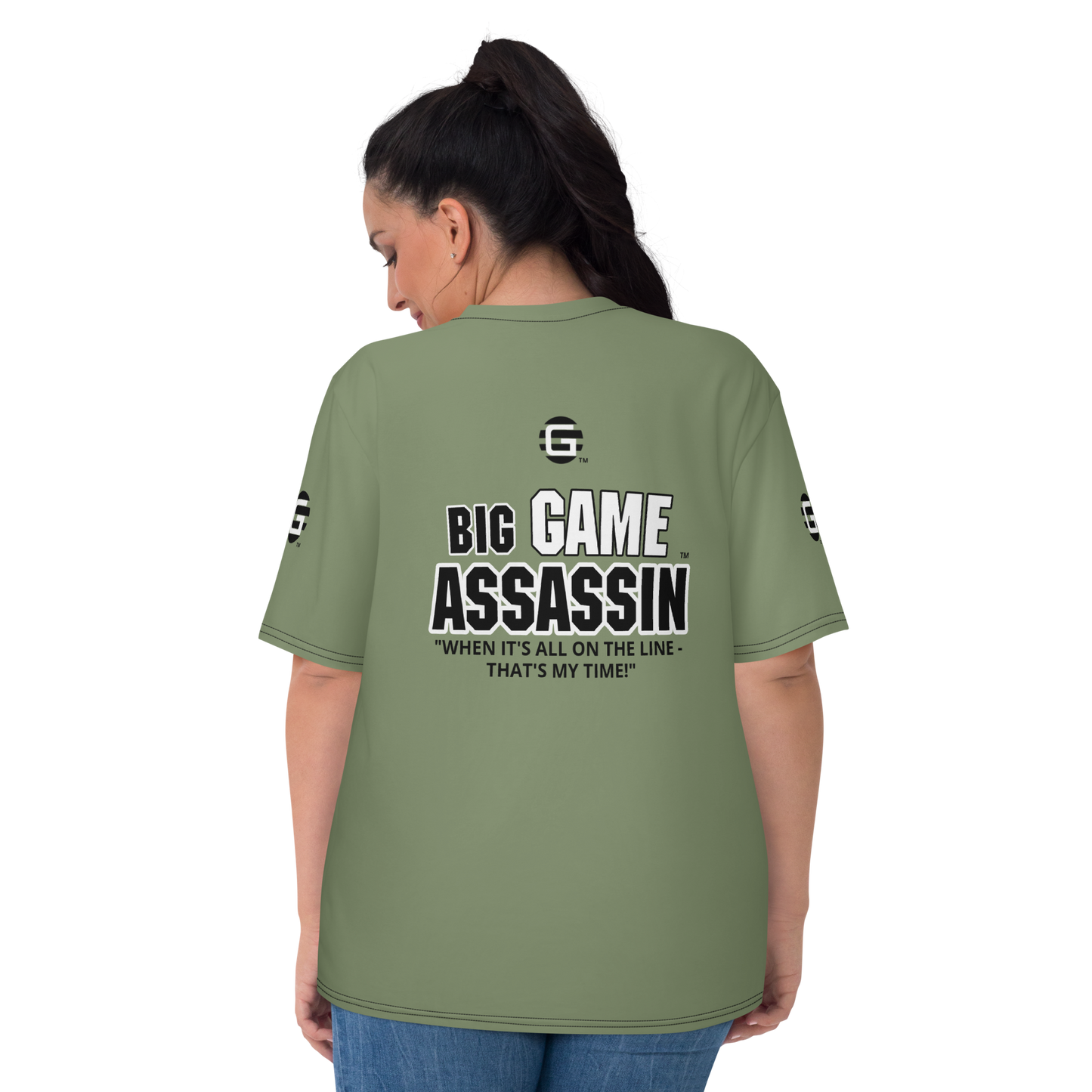 BIG GAME ASSASSIN ® (B.G.A.) Women's T-shirt. Camouflage Green.