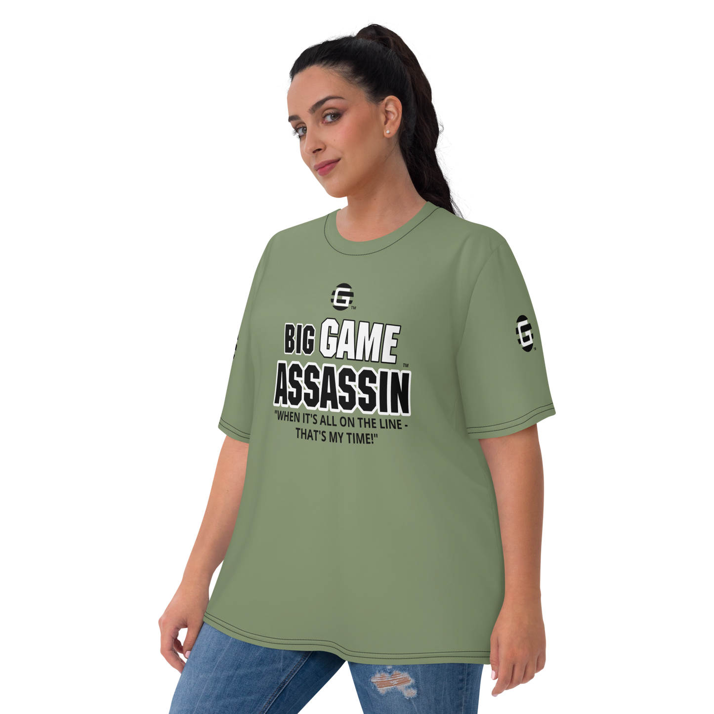 BIG GAME ASSASSIN ® (B.G.A.) Women's T-shirt. Camouflage Green.