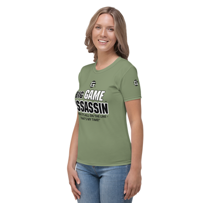 BIG GAME ASSASSIN ® (B.G.A.) Women's T-shirt. Camouflage Green.