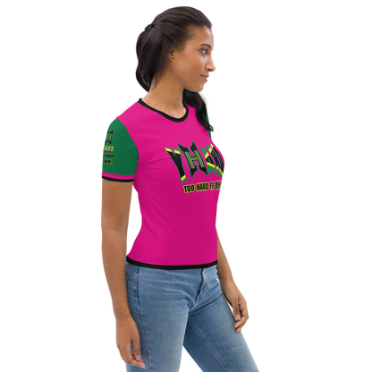 YHARD (TOO HARD FI DEM) Women's T-shirt (medium violet red+jewel)