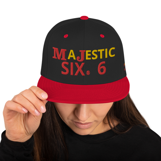 MAJESTIC SIX ® MJ's G.O.A.T - Snapback Hat (royal blue+black+black and silver+black and red and more). One size.