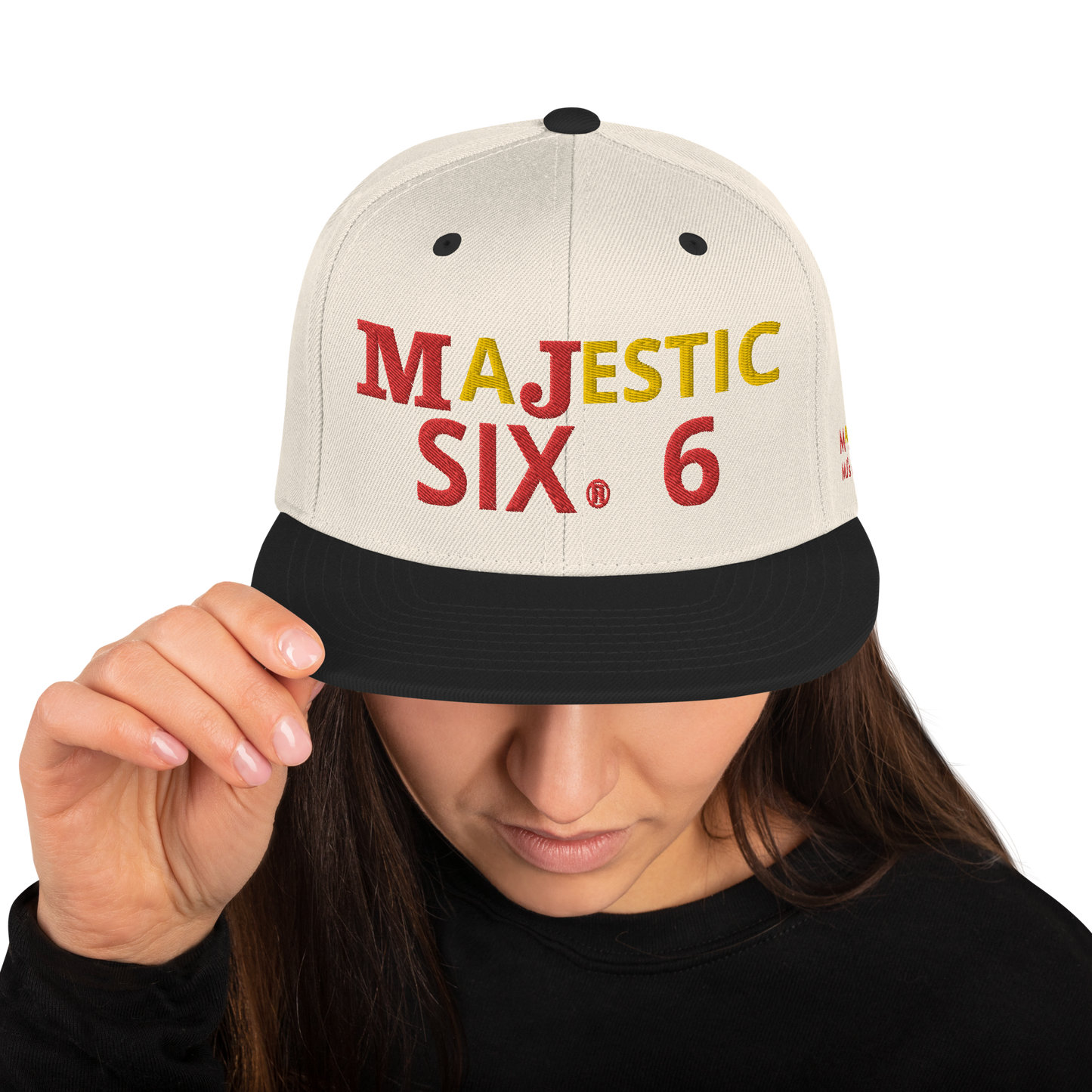 MAJESTIC SIX ® MJ's G.O.A.T - Snapback Hat (royal blue+black+black and silver+black and red and more). One size.