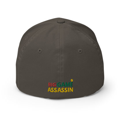 BIG GAME ASSASSIN ® Closed back Cap. Available in Black/Grey/Dark Grey and White. Sizes SM/M and L/XL.