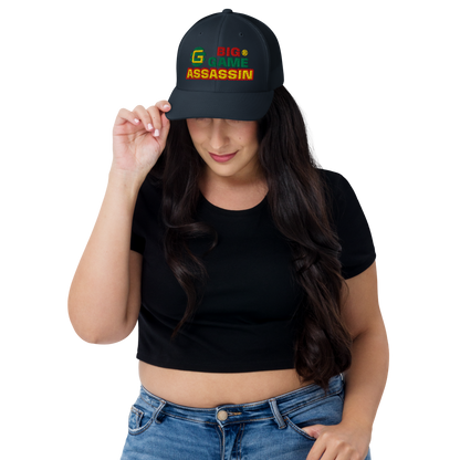 BIG GAME ASSASSIN® Triple C's Trucker Cap (layered text). Red, green and yellow design. Available in a variety of colours. One size.
