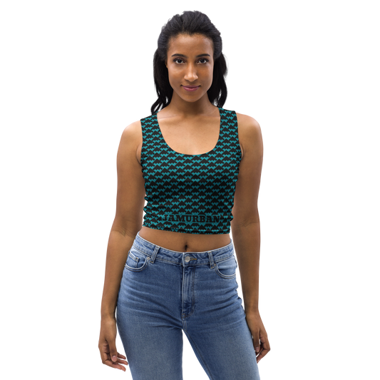 JAMURBAN "HIT MY PEAK" Crop Top (eastern blue+black)