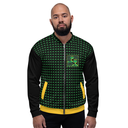 JA's (JUST AWESOME) Lightweight Unisex Bomber Jacket (Sea Green+Black+Yellow)