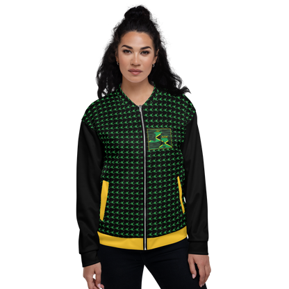 JA's (JUST AWESOME) Lightweight Unisex Bomber Jacket (Sea Green+Black+Yellow)