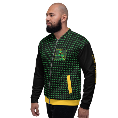 JA's (JUST AWESOME) Lightweight Unisex Bomber Jacket (Sea Green+Black+Yellow)