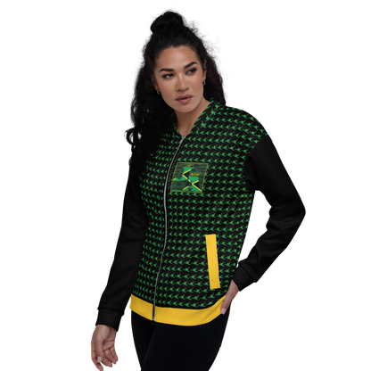 JA's (JUST AWESOME) Lightweight Unisex Bomber Jacket (Sea Green+Black+Yellow)