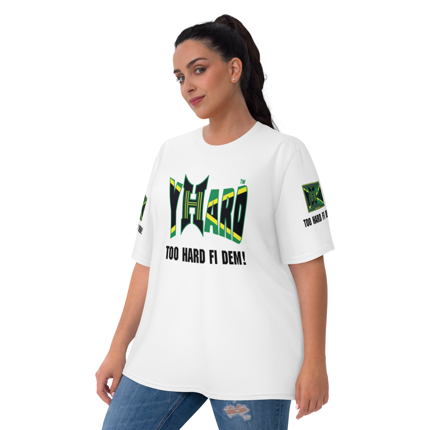 YHARD "TOO HARD FI DEM" Women's T-shirt (WHITE)