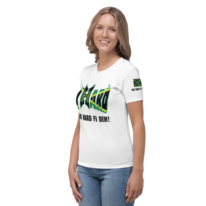 YHARD "TOO HARD FI DEM" Women's T-shirt (WHITE)