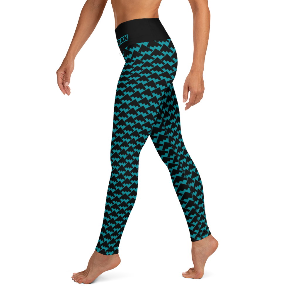 JAMURBAN "HIT MY PEAK" Yoga Leggings (eastern blue+black)