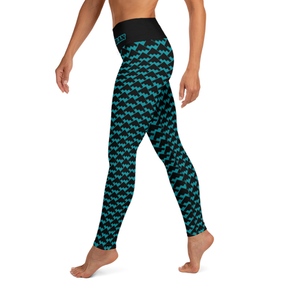 JAMURBAN "HIT MY PEAK" Yoga Leggings (eastern blue+black)