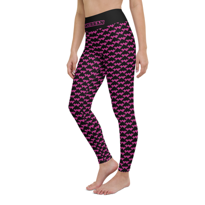 JAMURBAN "HIT MY PEAK" Yoga Leggings (Medium red violet+Black)