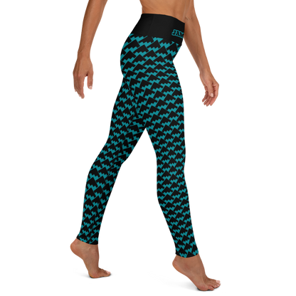 JAMURBAN "HIT MY PEAK" Yoga Leggings (eastern blue+black)